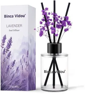 Reed Diffuser, Binca Vidou Lavender Scent Oil Diffusers Set for Home 2.7oz Reed Diffuser, Binca Vidou Lavender Scent Oil Diffusers Set for Home 2.7oz