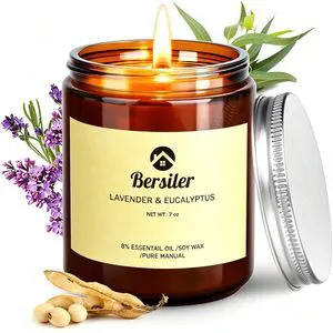 Scented Candles, Lavender Eucalyptus Candles, Non Toxic Soy Candle | Stress Relief and Relax Aromatherapy Candle for Home Bathroom, Candles Gift for Women Birthday Christmas, 7oz Scented Candles, Lavender Eucalyptus Candles, Non Toxic Soy Candle | Stress Relief and Relax Aromatherapy Candle for Home Bathroom, Candles Gift for Women Birthday Christmas, 7oz