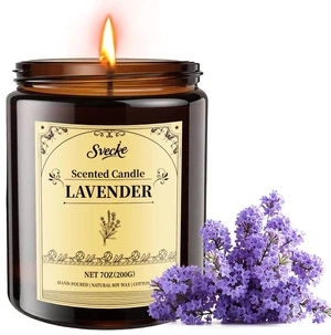 Lavender Scented Candles, 7oz Soy Wax Candle, Long Lasting Aromatherapy Jar Candle for Home, Scented Long Burning Candle Gift for Women and Men Lavender Scented Candles, 7oz Soy Wax Candle, Long Lasting Aromatherapy Jar Candle for Home, Scented Long Burning Candle Gift for Women and Men