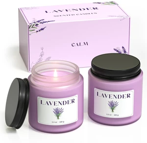 Lavender Candle, Scented Candles Gift Set, Stress Relief Candles for Home, Premium Soy Candle Set, Candles for Women and Men (Purple, 7 oz) Lavender Candle, Scented Candles Gift Set, Stress Relief Candles for Home, Premium Soy Candle Set, Candles for Women and Men (Purple, 7 oz)