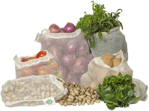 Reusable Cotton Mesh Produce Bags - 100% Organic Cotton, Durable, Double Stitched, Washable with Tare Weight & Drawstring - Mesh Bags for Grocery Shopping, Vegetables & Fruits | Set of 6 (2L, 2M, 2S) Reusable Cotton Mesh Produce Bags - 100% Organic Cotton, Durable, Double Stitched, Washable with Tare Weight & Drawstring - Mesh Bags for Grocery Shopping, Vegetables & Fruits | Set of 6 (2L, 2M, 2S)