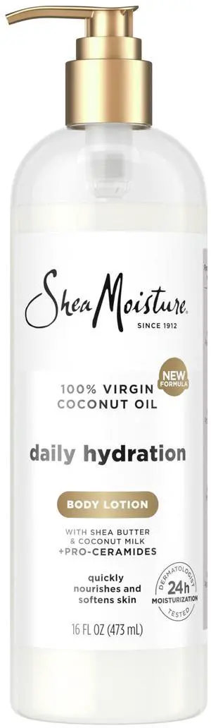 Daily Hydration Body Lotion with Virgin Coconut Oil 16oz | For dry, dull skin -unlock 24H hydration for your daily moisture needs with Shea Butter, Coconut Milky, and Pro-Ceramides. Daily Hydration Body Lotion with Virgin Coconut Oil 16oz | For dry, dull skin -unlock 24H hydration for your daily moisture needs with Shea Butter, Coconut Milky, and Pro-Ceramides.