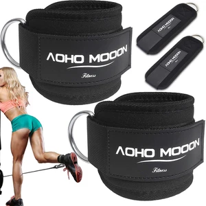 AOHO MOOON Ankle Strap (2 Pieces) for Cable Machine Women - Gym Workout Leg Strap, Premium Padding Ankle Cuffs, Glute Kickback Exercises Equipment, Pulley Attachment, One Size Fit All(Pair, Black) AOHO MOOON Ankle Strap (2 Pieces) for Cable Machine Women - Gym Workout Leg Strap, Premium Padding Ankle Cuffs, Glute Kickback Exercises Equipment, Pulley Attachment, One Size Fit All(Pair, Black)