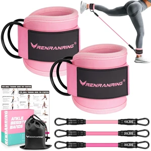Ankle Resistance Bands w/Cuffs, Ankle Weights Women Booty Workout Equipment | Ankle Bands for Working Out, Kickbacks Hip, Leg Glute, Resistance Exercise Bands for Butt Lift, Home Gym Fitness Equipment Ankle Resistance Bands w/Cuffs, Ankle Weights Women Booty Workout Equipment | Ankle Bands for Working Out, Kickbacks Hip, Leg Glute, Resistance Exercise Bands for Butt Lift, Home Gym Fitness Equipment