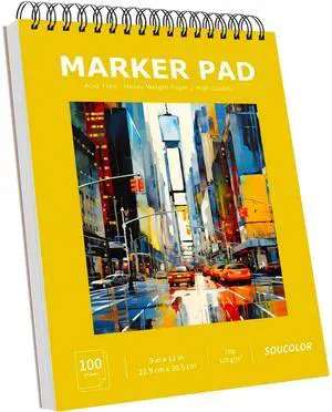 Marker Paper Sketchbook,Bleedproof Maker Paper 9"x12" Marker Paper Sketchbook,Bleedproof Maker Paper 9"x12"