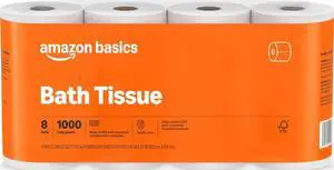 1000 Sheet 1-Ply Bath Tissue, 8 Rolls, Septic Safe 1000 Sheet 1-Ply Bath Tissue, 8 Rolls, Septic Safe
