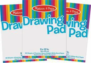 Drawing Paper, Sketch Pad, 3-Pack Bundle for Coloring, Writing or Painting (9 x 12 inches) - 50 Sheets Each, Kids Drawing Pad & Art Supplies for Kids Ages 3+ - FSC Certified Drawing Paper, Sketch Pad, 3-Pack Bundle for Coloring, Writing or Painting (9 x 12 inches) - 50 Sheets Each, Kids Drawing Pad & Art Supplies for Kids Ages 3+ - FSC Certified