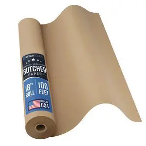 Brown Kraft Butcher Paper Roll - 18 Inch x 100 Feet - USA Made - Food-Grade Paper for Wrapping and Smoking Meat, BBQ, Grilling, Perfect Brisket Crust - Durable, Unbleached, Uncoated & Unwaxed Brown Kraft Butcher Paper Roll - 18 Inch x 100 Feet - USA Made - Food-Grade Paper for Wrapping and Smoking Meat, BBQ, Grilling, Perfect Brisket Crust - Durable, Unbleached, Uncoated & Unwaxed