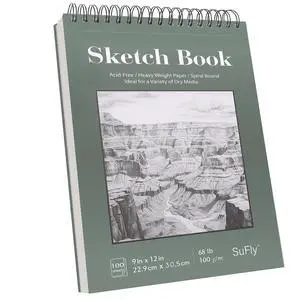 Sketch Book 9x12, 100-Sheet Drawing Paper Pad, 68lb/100gsm, Acid-Free Sketch Book 9x12, 100-Sheet Drawing Paper Pad, 68lb/100gsm, Acid-Free
