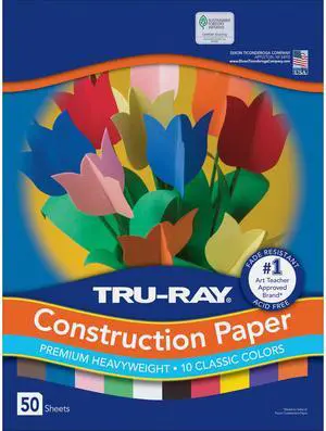 Construction Paper P103031, 10 Classic Colors, 9" x 12", 50 Sheets Construction Paper P103031, 10 Classic Colors, 9" x 12", 50 Sheets