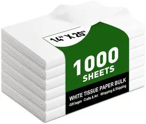 1000 PCS White Tissue Paper Bulk,14"x20" Tissue Paper for Gift Bags 1000 PCS White Tissue Paper Bulk,14"x20" Tissue Paper for Gift Bags