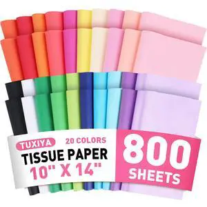 800 Sheets Tissue Paper,20-Color 14"X10" Tissue Paper for Gift Bags 800 Sheets Tissue Paper,20-Color 14"X10" Tissue Paper for Gift Bags