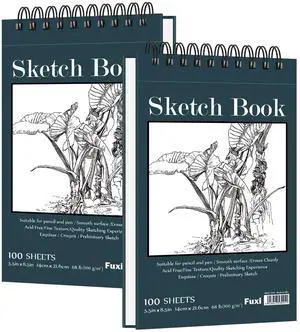 Small Sketch Book, Spiral-Bound Sketchbook 5.5 x 8.5 2-Pack 200 Sheets Small Sketch Book, Spiral-Bound Sketchbook 5.5 x 8.5 2-Pack 200 Sheets