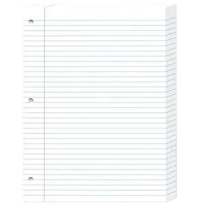 White Loose Leaf Paper 8 x 10.5, 130 Sheets Lined Paper College Ruled Paper White Loose Leaf Paper 8 x 10.5, 130 Sheets Lined Paper College Ruled Paper