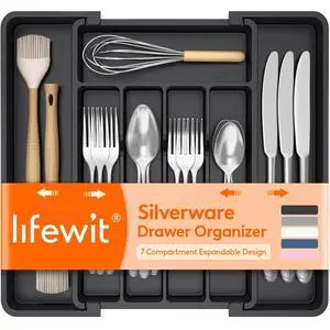 Expandable Silverware Drawer Organizer, Kitchen Utensil Tray Expandable Silverware Drawer Organizer, Kitchen Utensil Tray