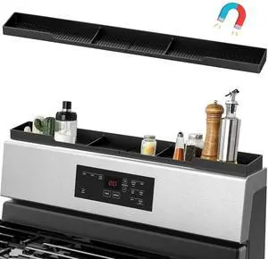 Stove Top Shelf 30 Inch - Silicone Material Magnetic Shelf for Stove - 3 Functional Partitions Kitchen Spice Rack Organizer-Black,Kitchen Gadgets Storage Organization Stove Top Shelf 30 Inch - Silicone Material Magnetic Shelf for Stove - 3 Functional Partitions Kitchen Spice Rack Organizer-Black,Kitchen Gadgets Storage Organization
