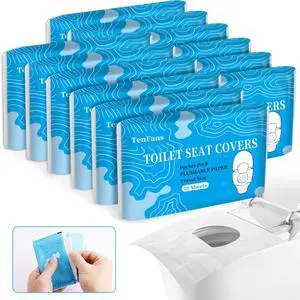 Toilet Seat Covers 120 Pack, Flushable Water Soluble, Biodegradable | Disposable Septic Safe for Adult & Kids Potty Training, Travel, Airplane & Public Restrooms Toilet Seat Covers 120 Pack, Flushable Water Soluble, Biodegradable | Disposable Septic Safe for Adult & Kids Potty Training, Travel, Airplane & Public Restrooms