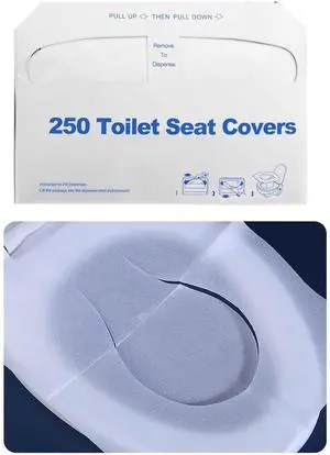Toilet Seat Covers Disposable, 250 Pcs Flushable Disposable Toilet Seat Covers, Half-Fold Paper Toilet Liners for Travel, Airplane, Public Restrooms, Road Trips, Camping, Potty Training Toilet Seat Covers Disposable, 250 Pcs Flushable Disposable Toilet Seat Covers, Half-Fold Paper Toilet Liners for Travel, Airplane, Public Restrooms, Road Trips, Camping, Potty Training