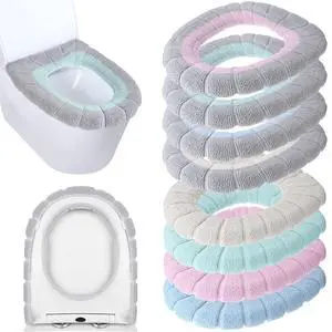 8 Pcs 11.8'' Thicker Bathroom Commode Seat Covers, Simple Colors | Stretchable Toilet Cushion Pads, Soft Fleece, Washable Universal Fit, Easy Install, Winter Warm for Home 8 Pcs 11.8'' Thicker Bathroom Commode Seat Covers, Simple Colors | Stretchable Toilet Cushion Pads, Soft Fleece, Washable Universal Fit, Easy Install, Winter Warm for Home