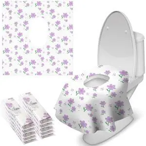20 Pcs Toilet Seat Covers Disposable for Toddlers & Adults, Extra Large Waterproof, Portable Package for Travel, Kids Potty Training(Purple Flowers)) 20 Pcs Toilet Seat Covers Disposable for Toddlers & Adults, Extra Large Waterproof, Portable Package for Travel, Kids Potty Training(Purple Flowers))