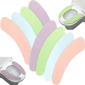 8 Pairs Bathroom Warmer Toilet Seat Cover Pads Washable and Reusable Toilet Seat Cushion Pad Warmer Cover Upgraded Cushion for Winter Bathroom, 4 Colors 8 Pairs Bathroom Warmer Toilet Seat Cover Pads Washable and Reusable Toilet Seat Cushion Pad Warmer Cover Upgraded Cushion for Winter Bathroom, 4 Colors