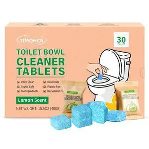Toilet Bowl Cleaner Tablets 30 Big Pack Lemon Scent | Fast Dissolve Plastic-free Powerful Clean Septic Safe Deodorize Remove Rust & Stains Bathroom Cleaner Toilet Bowl Cleaner Tablets 30 Big Pack Lemon Scent | Fast Dissolve Plastic-free Powerful Clean Septic Safe Deodorize Remove Rust & Stains Bathroom Cleaner