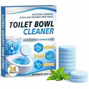 Toilet Bowl Cleaner Tablets -24 Count, Drop-In Toilet Tablets, Long-Lasting Slow Dissolve, Helps Reduce Limescale and Hard Water Stains, Deodorizing Blue Water Freshener for Easy Toilet Cleaning Toilet Bowl Cleaner Tablets -24 Count, Drop-In Toilet Tablets, Long-Lasting Slow Dissolve, Helps Reduce Limescale and Hard Water Stains, Deodorizing Blue Water Freshener for Easy Toilet Cleaning