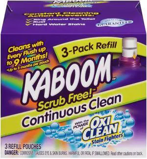 Scrub Free! Continuous Clean with OxiClean, 3-Pack Refill | Continuous Toilet Bowl Cleaner, Scrub Free, Safe for Septic Systems Scrub Free! Continuous Clean with OxiClean, 3-Pack Refill | Continuous Toilet Bowl Cleaner, Scrub Free, Safe for Septic Systems