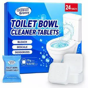 Toilet Bowl Cleaner Tablets with Bleach, 24 Pcs | Toilet Bowl Cleaner Tablets with Bleach, Helps Remove Stains & Odors, Bathroom Cleaning Supplies Toilet Bowl Cleaner Tablets with Bleach, 24 Pcs | Toilet Bowl Cleaner Tablets with Bleach, Helps Remove Stains & Odors, Bathroom Cleaning Supplies