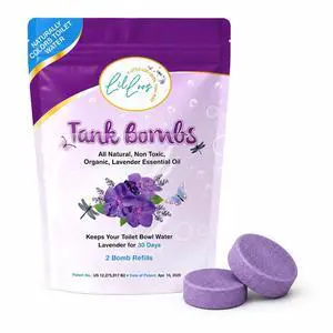 Toilet Tank Bomb Refills, 2 Count Utility Patented Drop-In Tank Freshener & Deodorizer for the Caddy System (Caddy Required), Up to 30 Days of Naturally Lavender-Colored Water & Scent Toilet Tank Bomb Refills, 2 Count Utility Patented Drop-In Tank Freshener & Deodorizer for the Caddy System (Caddy Required), Up to 30 Days of Naturally Lavender-Colored Water & Scent
