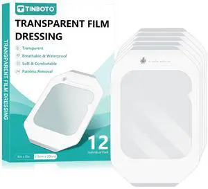 Transparent Film Dressing, 6'' x 8'' (12 Pack), Waterproof Clear Adhesive Bandages for Wound Care, IV Shield & Tattoo Aftercare Transparent Film Dressing, 6'' x 8'' (12 Pack), Waterproof Clear Adhesive Bandages for Wound Care, IV Shield & Tattoo Aftercare