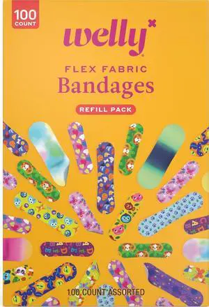 Bravery Badge Value Pack | Adhesive Flexible Fabric Bandages | Assorted Shapes and Patterns for Minor Cuts, Scrapes, and Wounds - 100 Count Bravery Badge Value Pack | Adhesive Flexible Fabric Bandages | Assorted Shapes and Patterns for Minor Cuts, Scrapes, and Wounds - 100 Count