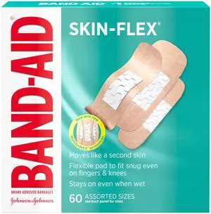 Brand Skin-Flex Adhesive Bandages, Assorted Sizes, 60 Count Brand Skin-Flex Adhesive Bandages, Assorted Sizes, 60 Count