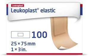 Elastic Fabric Adhesive Bandages, Strip, 1 x 3 in., Box of 100 Elastic Fabric Adhesive Bandages, Strip, 1 x 3 in., Box of 100