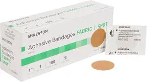 Adhesive Spot Bandage Medi-Pak Performance Fabric 1" Diameter Round Tan (#16-4812, Sold Per Box) Adhesive Spot Bandage Medi-Pak Performance Fabric 1" Diameter Round Tan (#16-4812, Sold Per Box)