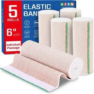 Premium 5 Pack Elastic Bandage Wrap 6 Inch, Compression Wrap Bandage for Legs, Ankle, Knee, Tummy, Body, Latex-Free, Lymphedema Wraps for Legs Premium 5 Pack Elastic Bandage Wrap 6 Inch, Compression Wrap Bandage for Legs, Ankle, Knee, Tummy, Body, Latex-Free, Lymphedema Wraps for Legs
