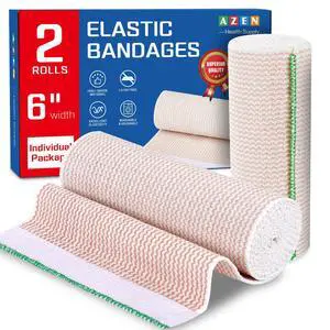 Premium 2 Pack Elastic Bandage Wrap 6 Inch, Compression Wrap Bandage for Legs, Ankle, Knee, Tummy, Body, Latex-Free, Lymphedema Wraps for Legs Premium 2 Pack Elastic Bandage Wrap 6 Inch, Compression Wrap Bandage for Legs, Ankle, Knee, Tummy, Body, Latex-Free, Lymphedema Wraps for Legs