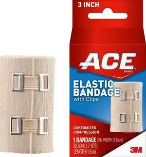 3 Inch Elastic Bandage with Clips, Beige, Great for Elbow, Ankle, Knee and More, Ideal for Sports, Comfortable design with soft feel, Wash and Reuse 3 Inch Elastic Bandage with Clips, Beige, Great for Elbow, Ankle, Knee and More, Ideal for Sports, Comfortable design with soft feel, Wash and Reuse