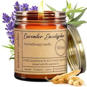 Lavender Eucalyptus Candles for Home Scented | Aromatherapy Candles for Relaxation Anxiety Stress Relief Non Toxic, Calming Candles Gifts for Women Soothing Relaxing Bath Lavender Eucalyptus Candles for Home Scented | Aromatherapy Candles for Relaxation Anxiety Stress Relief Non Toxic, Calming Candles Gifts for Women Soothing Relaxing Bath