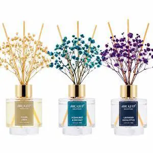 Reed Diffuser Set of 3,Clean Linen Ocean Mist&Sea Salt Lavender Eucalyptus Oil Reed Diffusers for Bedroom Living Room Office Aromatherapy Oil Reed Diffuser for Gift 50ml x 3 Reed Diffuser Set of 3,Clean Linen Ocean Mist&Sea Salt Lavender Eucalyptus Oil Reed Diffusers for Bedroom Living Room Office Aromatherapy Oil Reed Diffuser for Gift 50ml x 3