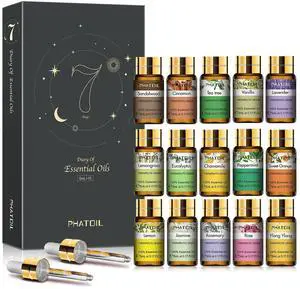 Essential Oils Gift Set, Aromatherapy Oil for Diffuser, Skin Care | 100% Natural and Pure, Ideal for Massage, Humidifier, Home, DIY Candle Soap Making, 15 x 5ml Essential Oils Gift Set, Aromatherapy Oil for Diffuser, Skin Care | 100% Natural and Pure, Ideal for Massage, Humidifier, Home, DIY Candle Soap Making, 15 x 5ml