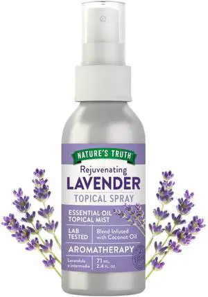 Lavender Essential Oil Spray | 2.4 fl oz | Room Aroma Mist, Topical Use & Yoga Lavender Essential Oil Spray | 2.4 fl oz | Room Aroma Mist, Topical Use & Yoga