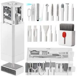 Cell Phone Cleaning Kit, iPhone Cleaning Kit for Charging Port Cleaner Keyboard Cleaning Kit for Airpods/Android/USB C/Earbuds/Laptop/iPad/Camera Lens with Stylus Pen (White) Cell Phone Cleaning Kit, iPhone Cleaning Kit for Charging Port Cleaner Keyboard Cleaning Kit for Airpods/Android/USB C/Earbuds/Laptop/iPad/Camera Lens with Stylus Pen (White)