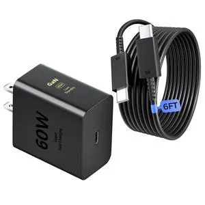 60W USB C Super Fast Charger, Type C Fast Phone Charger | PD 3.0 PPS Wall Charging Block with 6FT Cable, for Samsung Galaxy S26 Ultra/S25/S24/S23, iPhone 17/16/15 Pro Max, iPad Pro 60W USB C Super Fast Charger, Type C Fast Phone Charger | PD 3.0 PPS Wall Charging Block with 6FT Cable, for Samsung Galaxy S26 Ultra/S25/S24/S23, iPhone 17/16/15 Pro Max, iPad Pro