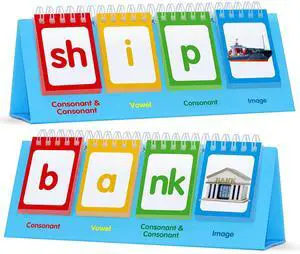 CVCC & CCVC Flip Charts, 40 Words Builder Phonic Games Freestanding Flip Chart Manipulative Spelling Toy Educational Learning Tool for Student Teacher School Supplies CVCC & CCVC Flip Charts, 40 Words Builder Phonic Games Freestanding Flip Chart Manipulative Spelling Toy Educational Learning Tool for Student Teacher School Supplies