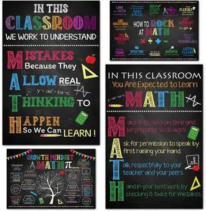 Math Posters, 4 Pack 11x17 Classroom Chart for Teacher Elementary | Supplies for Students, Decorations for Elementary, Middle, High School, Mathematics Education, Essential Signs Must Haves Math Posters, 4 Pack 11x17 Classroom Chart for Teacher Elementary | Supplies for Students, Decorations for Elementary, Middle, High School, Mathematics Education, Essential Signs Must Haves