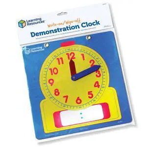 Write & Wipe Demonstration Clock - 1 Piece, Clocks for Teaching, First Grade Learning Games, Teaching Time Essentials, Homeschool Supplies, Classroom Supplies Write & Wipe Demonstration Clock - 1 Piece, Clocks for Teaching, First Grade Learning Games, Teaching Time Essentials, Homeschool Supplies, Classroom Supplies