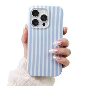 Cute Striped Case for iPhone 15 Pro 6.1",Blue | Non-fade Aesthetic Striped Pattern,Slim Fit,Lightweight,Kawaii Cute iPhone 15 Pro Case for Women Girls,Soft TPU Cute Striped Case for iPhone 15 Pro 6.1",Blue | Non-fade Aesthetic Striped Pattern,Slim Fit,Lightweight,Kawaii Cute iPhone 15 Pro Case for Women Girls,Soft TPU