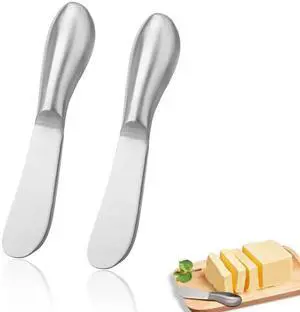 2 Pcs Stainless Steel Butter Knives, Multipurpose Spreader Set | Multipurpose Kitchen Gadgets for Cold Butter, Cream Cheese, Jam, Pastry & Charcuterie Board 2 Pcs Stainless Steel Butter Knives, Multipurpose Spreader Set | Multipurpose Kitchen Gadgets for Cold Butter, Cream Cheese, Jam, Pastry & Charcuterie Board