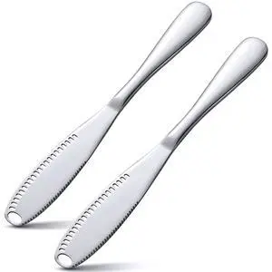 (2 Pcs 3-in-1 Butter Spreader Knife - Stainless Steel Butter Knife | for Butter & Cheese, Dishwasher Safe & Ergonomic Design, Ideal for Home Kitchen, Restaurant, Picnic Use (2 Pcs 3-in-1 Butter Spreader Knife - Stainless Steel Butter Knife | for Butter & Cheese, Dishwasher Safe & Ergonomic Design, Ideal for Home Kitchen, Restaurant, Picnic Use